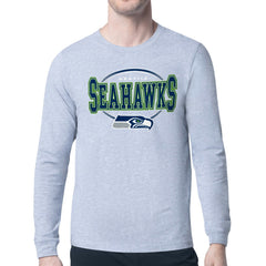 Seattle Seahawks Starter Team Track Graphic Long Sleeve T-Shirt - Heather Gray - NFL
