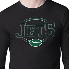 New York Jets Starter Team Track Graphic Long Sleeve T-Shirt - Black - NFL
