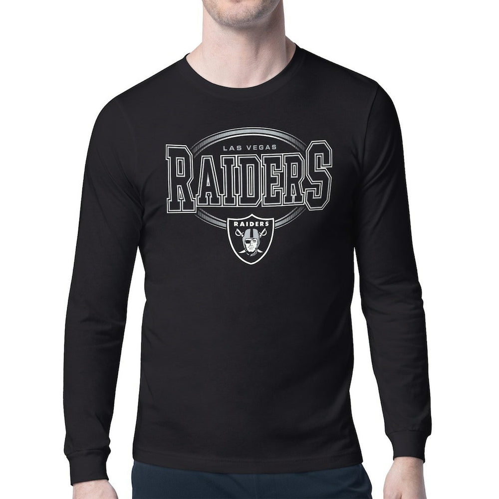 Las Vegas Raiders Starter Team Track Graphic Long Sleeve T-Shirt - Black - NFL