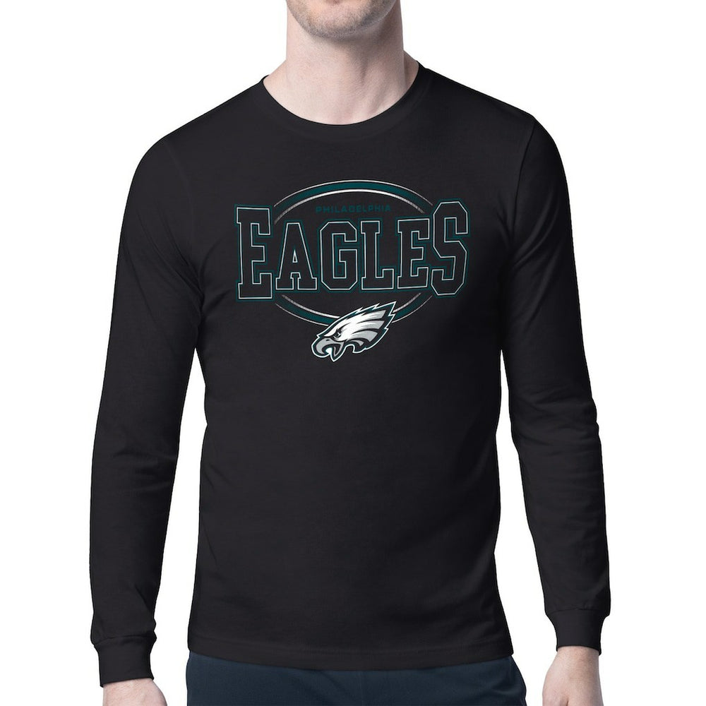 Philadelphia Eagles Starter Team Track Graphic Long Sleeve T-Shirt - Black - NFL