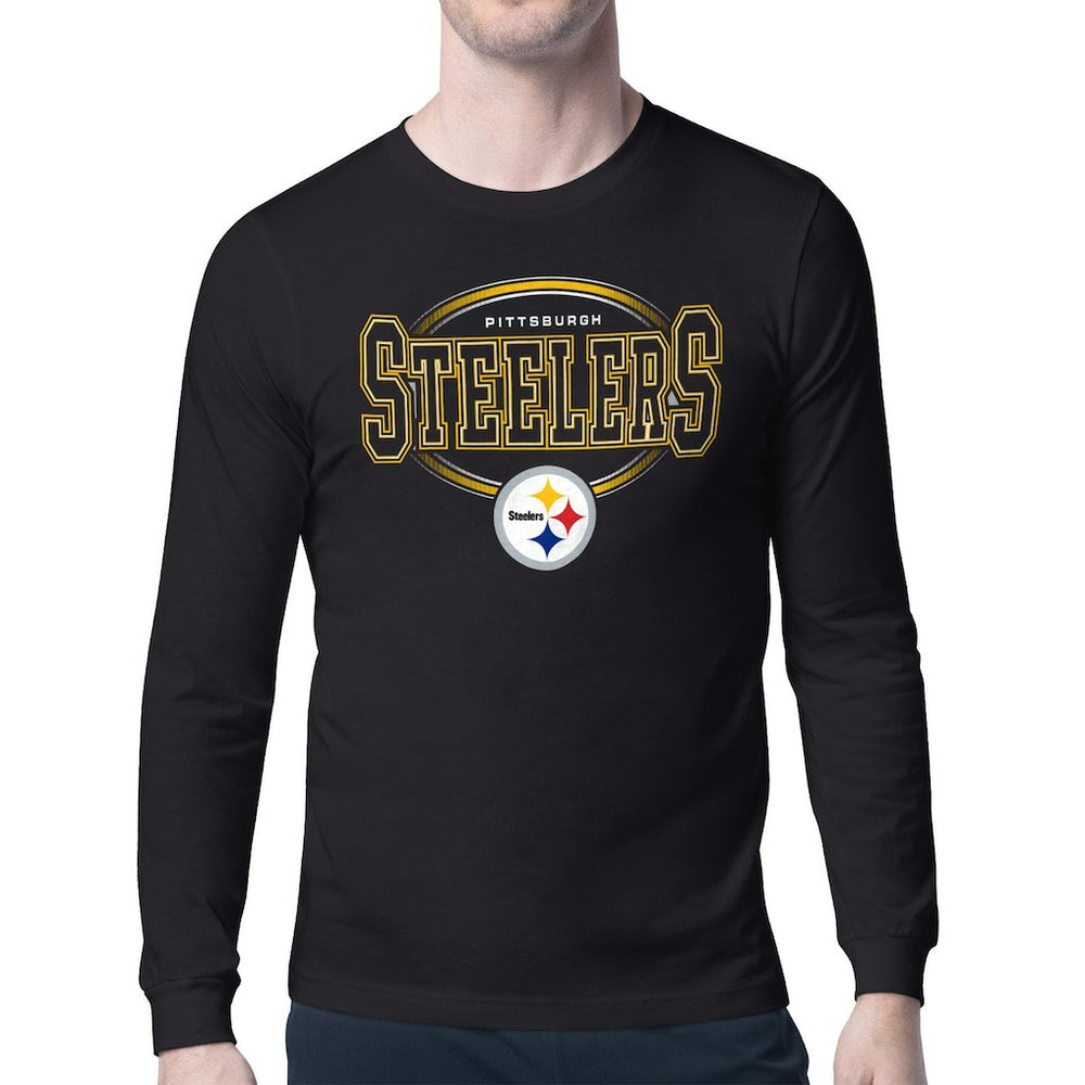 Pittsburgh Steelers Starter Team Track Graphic Long Sleeve T-Shirt - Black - NFL