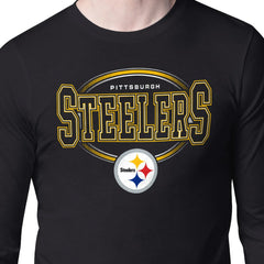 Pittsburgh Steelers Starter Team Track Graphic Long Sleeve T-Shirt - Black - NFL