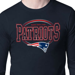 New England Patriots Starter Team Track Graphic Long Sleeve T-Shirt - Navy - NFL