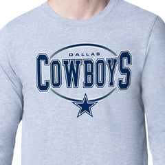 Dallas Cowboys Starter Team Track Graphic Long Sleeve T-Shirt - Heather Gray - NFL