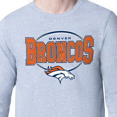 Denver Broncos Starter Team Track Graphic Long Sleeve T-Shirt - Heather Gray - NFL