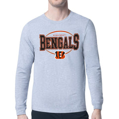 Cincinnati Bengals Starter Team Track Graphic Long Sleeve T-Shirt - Heather Gray - NFL
