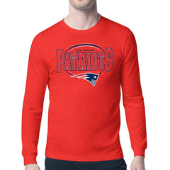 New England Patriots Starter Team Track Graphic Long Sleeve T-Shirt - Red - NFL