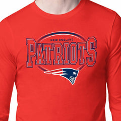 New England Patriots Starter Team Track Graphic Long Sleeve T-Shirt - Red - NFL