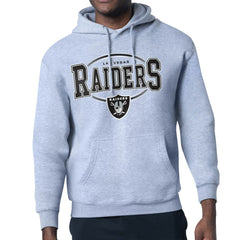 Las Vegas Raiders Starter Team Track Graphic Pullover Hoodie - Heather Gray - NFL