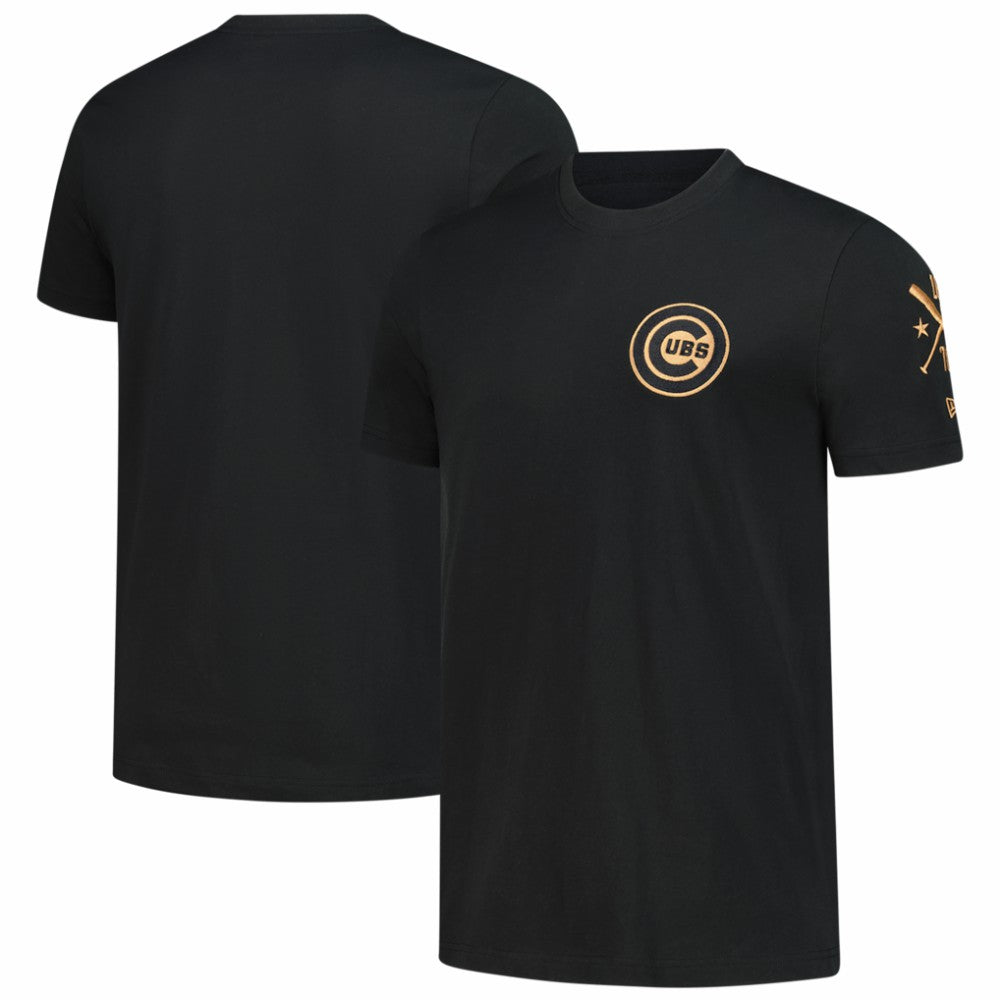 Chicago Cubs New Era Bronze Logo with Cross Bats Established T-Shirt Near Me