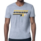 Pittsburgh Steelers Starter Logo Push Graphic T-Shirt - Heather Gray - NFL