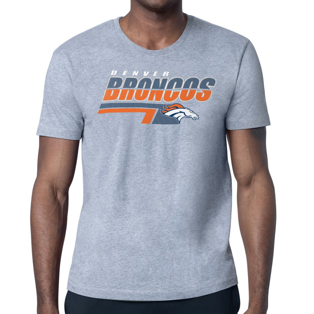 Denver Broncos Starter Logo Push Graphic T-Shirt - Heather Gray - NFL