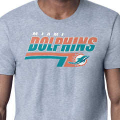 Miami Dolphins Starter Logo Push Graphic T-Shirt - Heather Gray - NFL