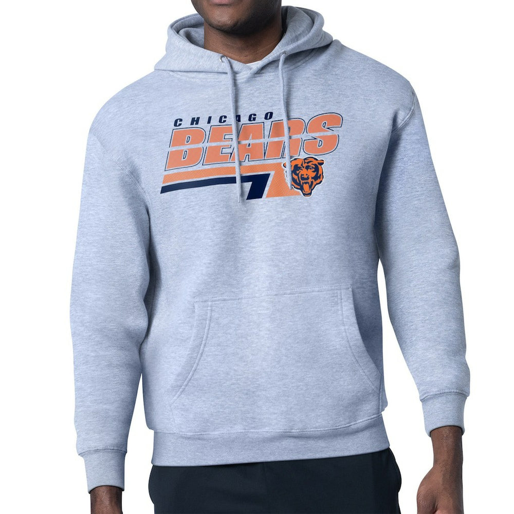 Chicago Bears Starter Logo Push Graphic Hoodie - Heather Gray - NFL