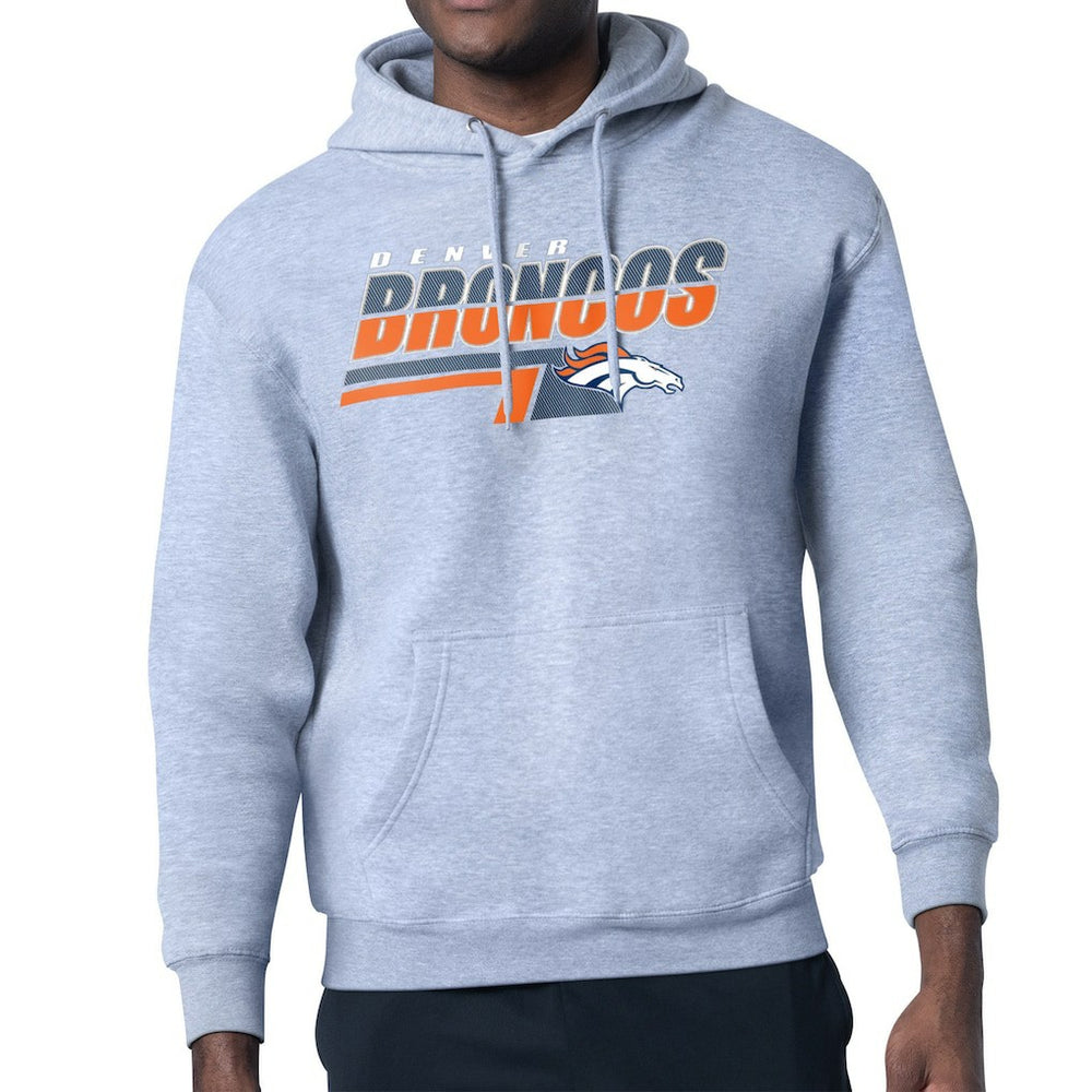 Denver Broncos Starter Logo Push Graphic Hoodie - Gray - NFL