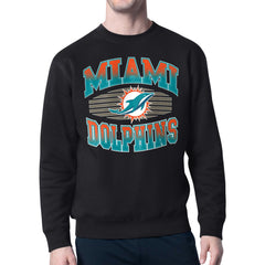 Miami Dolphins Starter Team Grit Graphic Fleece Pullover Sweatshirt - Black - NFL