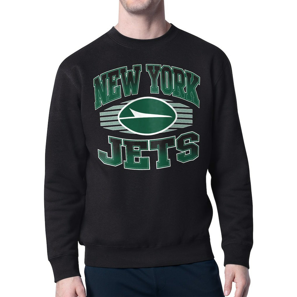 New York Jets Starter Team Grit Graphic Fleece Pullover Sweatshirt - Black - NFL