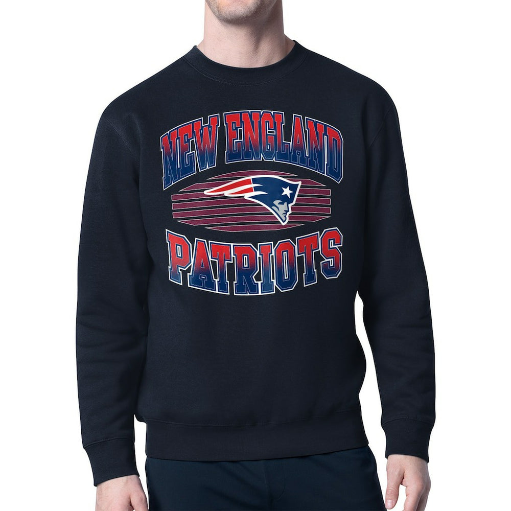 New England Patriots Starter Team Grit Graphic Fleece Pullover Sweatshirt - Navy - NFL