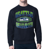 Seattle Seahawks Starter Team Grit Graphic Fleece Pullover Sweatshirt - College Navy - NFL