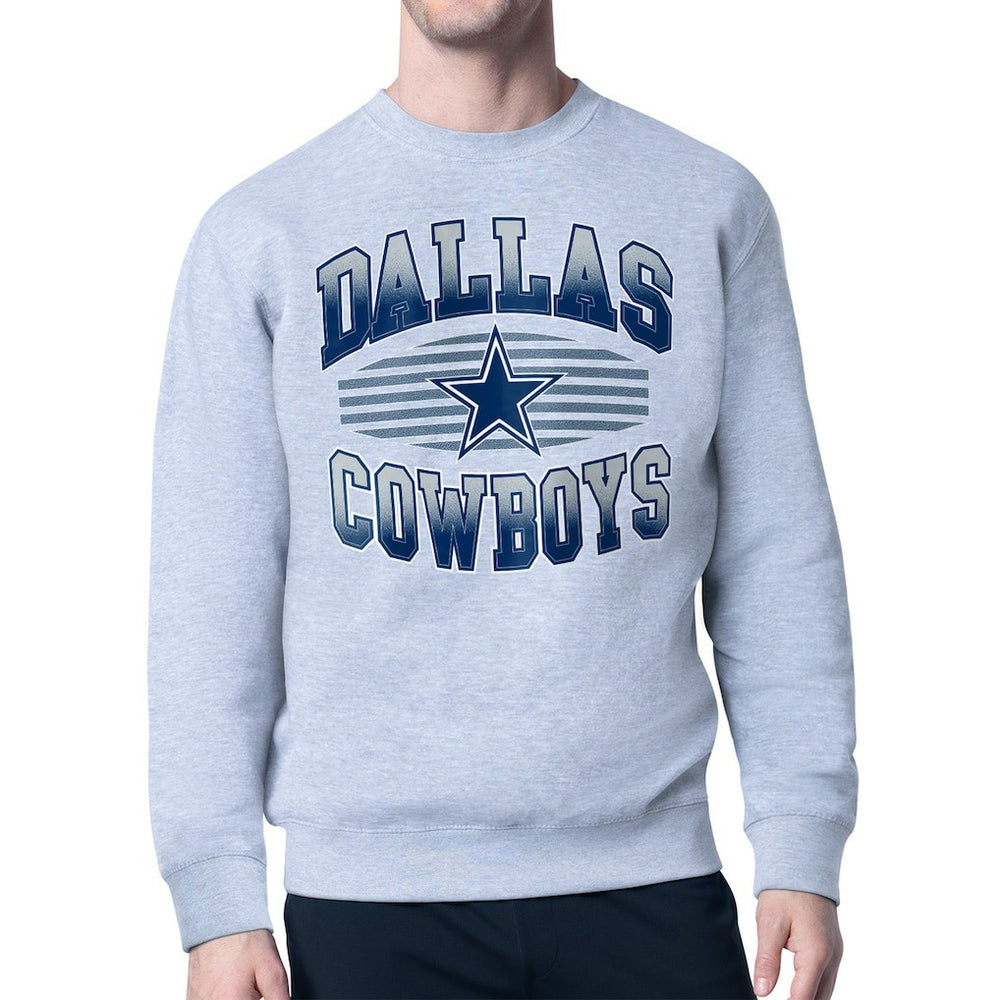 Dallas Cowboys Starter Team Grit Graphic Fleece Pullover Sweatshirt - Heather Gray - NFL