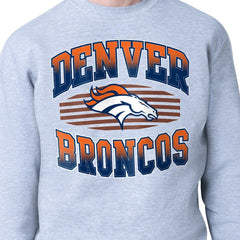 Denver Broncos Starter Team Grit Graphic Fleece Pullover Sweatshirt - Heather Gray - NFL