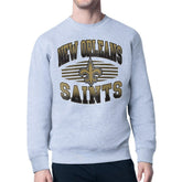 New Orleans Saints Starter Team Grit Graphic Fleece Pullover Sweatshirt - Heather Gray - NFL