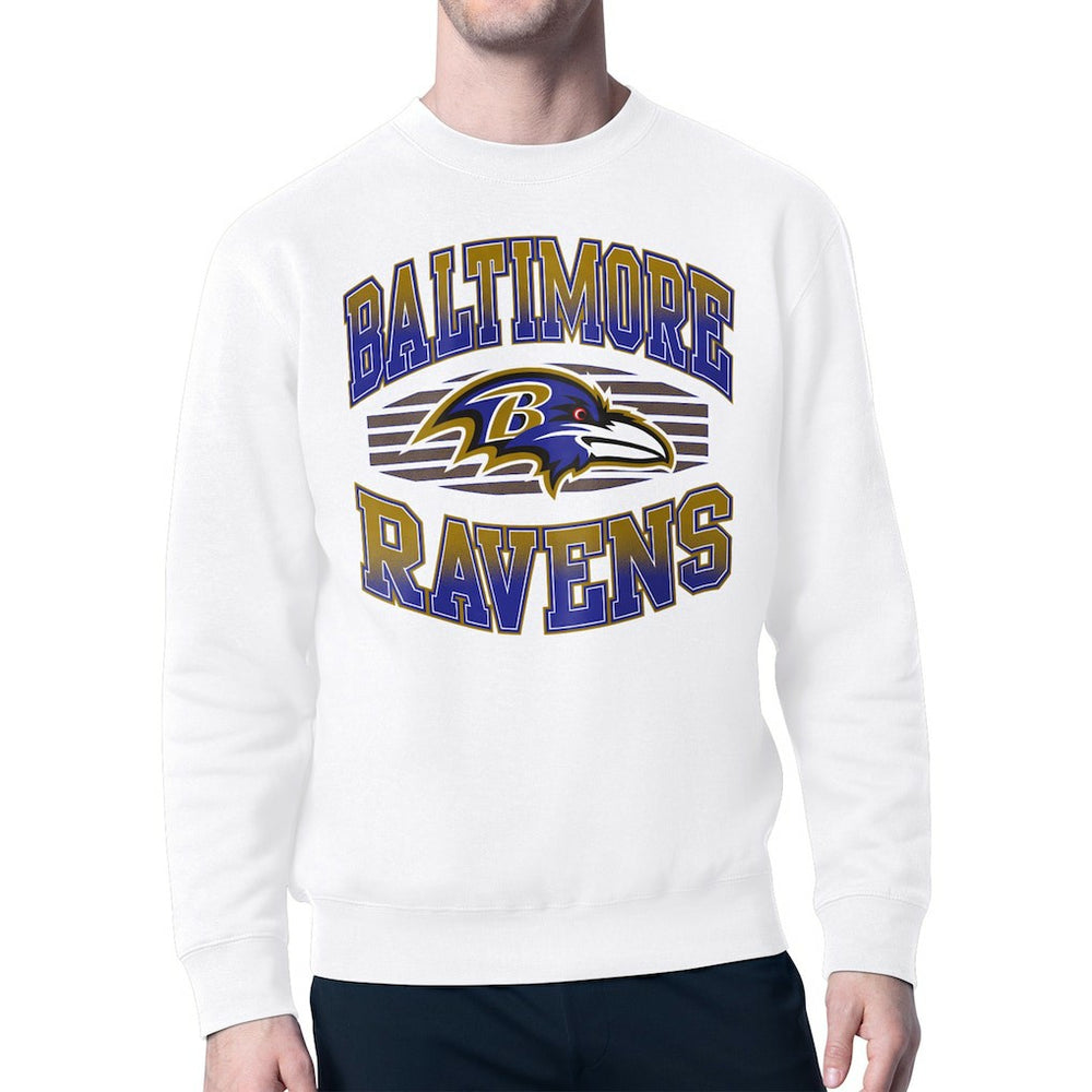Baltimore Ravens Starter Team Grit Graphic Fleece Pullover Sweatshirt - White - NFL