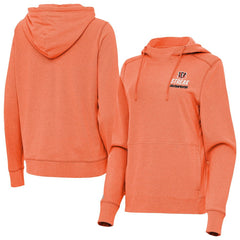 Cincinnati Bengals Antigua Women's Streak Justice Pullover Hoodie - Heather Orange - NFL