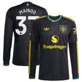 Adidas - Kobbie Mainoo Manchester United 2025/26 Third Replica Long Sleeve Player Jersey - Black