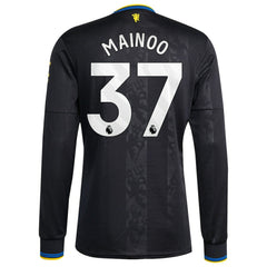 Adidas - Kobbie Mainoo Manchester United 2025/26 Third Replica Long Sleeve Player Jersey - Black