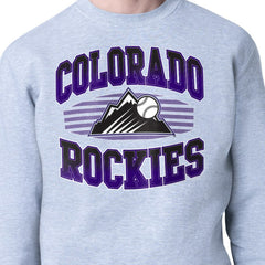 Colorado Rockies Starter Team Grit Graphic Fleece Pullover Sweatshirt Outlet