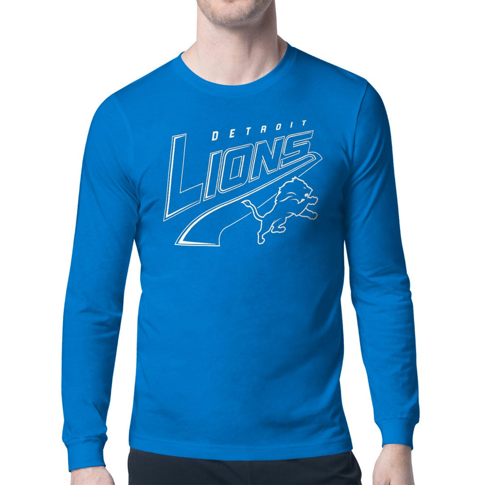 Detroit Lions Starter Modern Tailsweep Graphic Long Sleeve T-Shirt - Blue - NFL