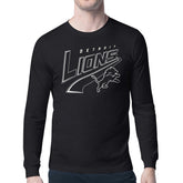 Detroit Lions Starter Modern Tailsweep Graphic Long Sleeve T-Shirt - Black - NFL