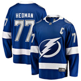 Victor Hedman Tampa Bay Lightning Fanatics Home Captain Patch Breakaway Jersey - Blue | Fanatics Lifestyle