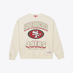 San Francisco 49ers Women's Tonal Arch Sweatshirt - Cream - Mitchell & Ness