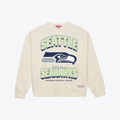 Seattle Seahawks Women's Tonal Arch Sweatshirt - Cream - Mitchell & Ness