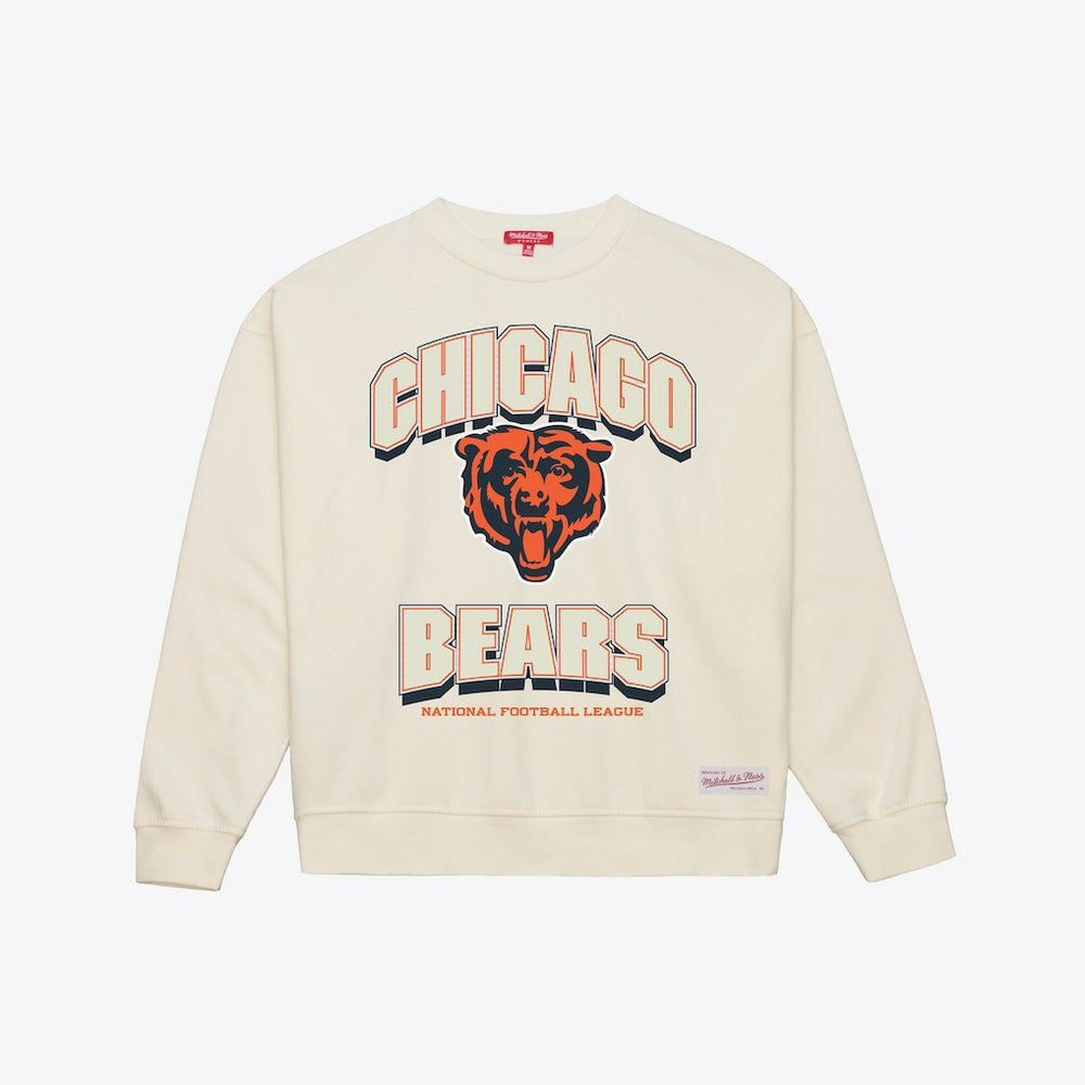 Chicago Bears Women's Tonal Arch Sweatshirt - Cream - Mitchell & Ness