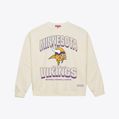 Minnesota Vikings Women's Tonal Arch Sweatshirt - Cream - Mitchell & Ness