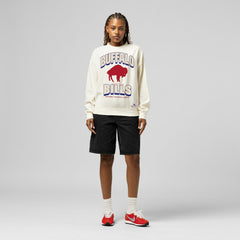 Buffalo Bills Women's Tonal Arch Sweatshirt - Cream - Mitchell & Ness
