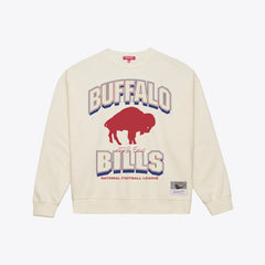 Buffalo Bills Women's Tonal Arch Sweatshirt - Cream - Mitchell & Ness