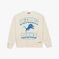 Detroit Lions Women's Tonal Arch Sweatshirt - Cream - Mitchell & Ness