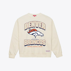 Denver Broncos Women's Tonal Arch Sweatshirt - Cream - Mitchell & Ness