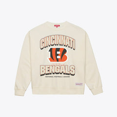 Cincinnati Bengals Women's Tonal Arch Sweatshirt - Cream - Mitchell & Ness