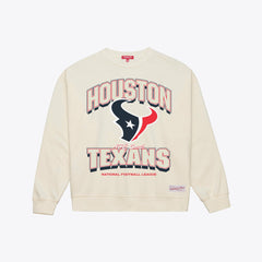 Houston Texans Women's Tonal Arch Sweatshirt - Cream - Mitchell & Ness