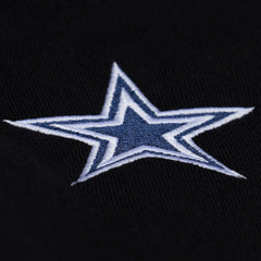 Dallas Cowboys Women's Cropped Long Sleeve Rugby Polo - Black - Mitchell & Ness