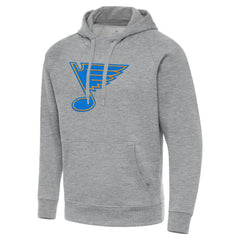 St. Louis Blues Antigua Victory Pullover Hoodie - Heather Gray | NHL Clearance