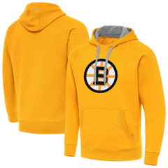 Boston Bruins Antigua Victory Pullover Hoodie - Gold | NHL Lifestyle