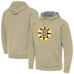 Boston Bruins Antigua Victory Pullover Hoodie - Khaki | NHL near me