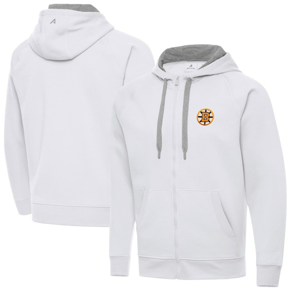 Boston Bruins Antigua Victory Full-Zip Hoodie - White | NHL sale