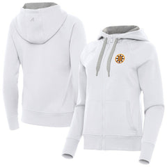 Boston Bruins Antigua Women's Victory Full-Zip Hoodie - White | NHL Lifestyle